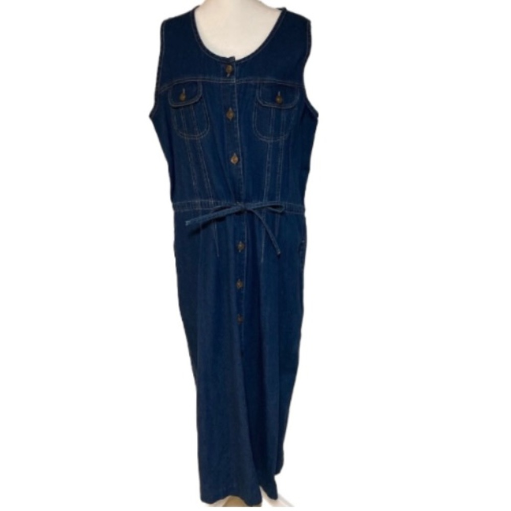 EUC Studio 25 Vintage Denim Button Down Dress Size XL